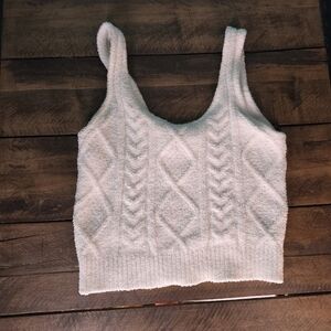 Elegant White Knit Crop Top